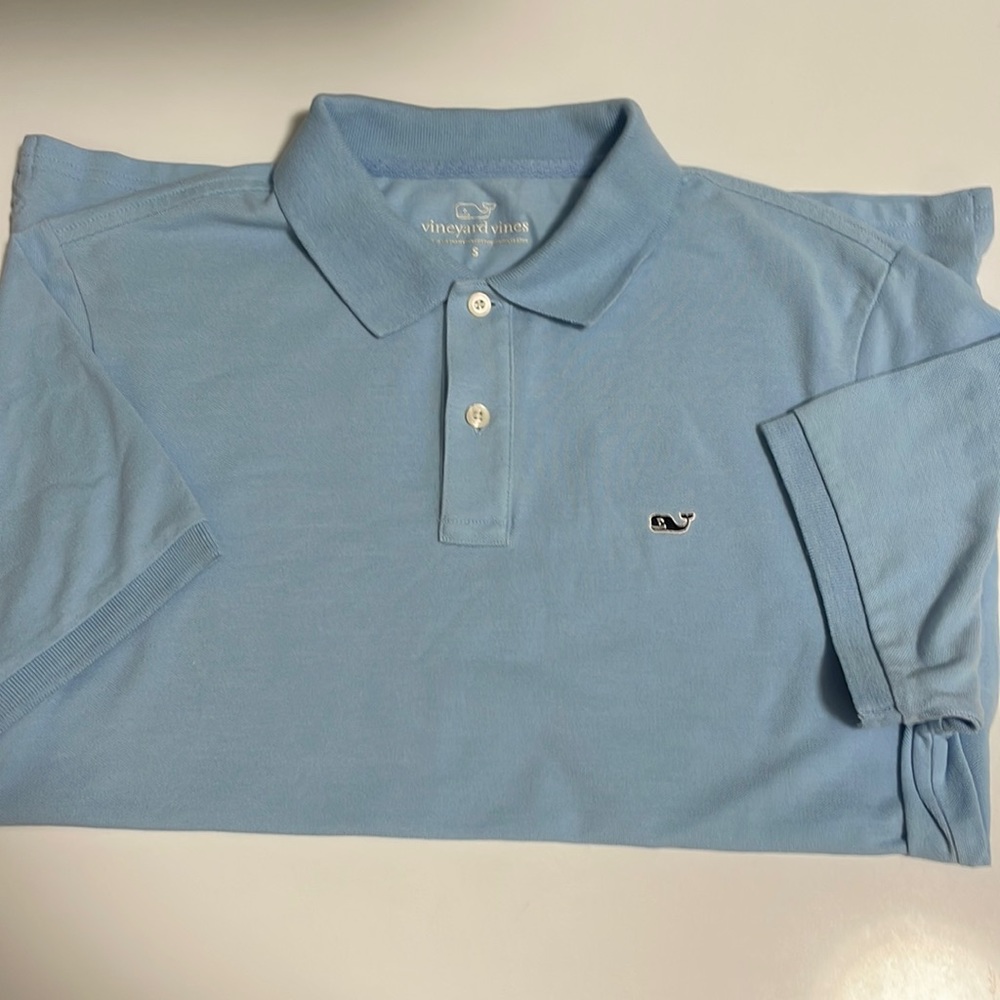 Vineyard Vines men polo light blue short sleeve